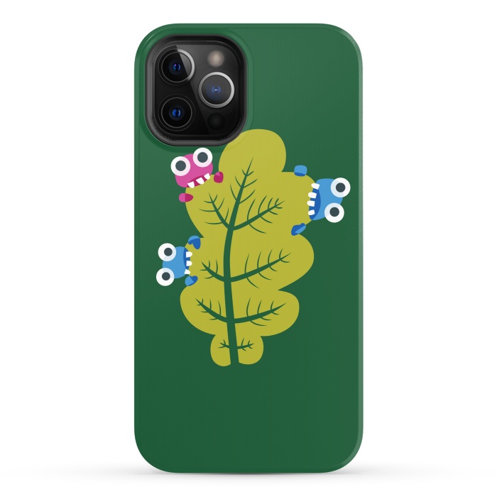 iPhone 12 Pro StrongFit Cute Cartoon Bugs Eat Green Leaf by Boriana Giormova