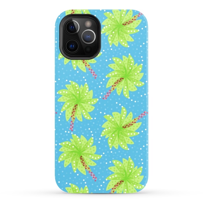 iPhone 12 Pro StrongFit Abstract Flower-like Palm Trees Pattern by Boriana Giormova