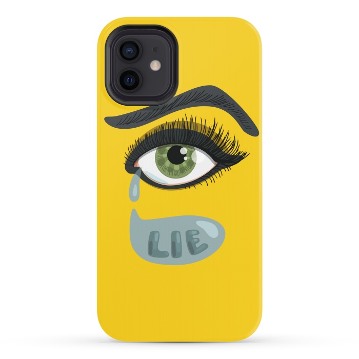 iPhone 12 StrongFit Green Lying Eye With Teardrop by Boriana Giormova