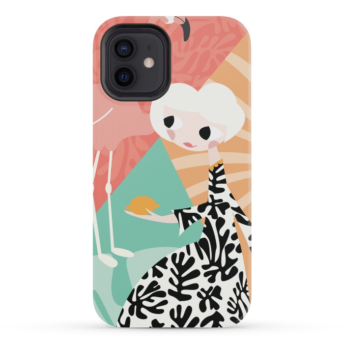 iPhone 12 mini StrongFit Girl and flamingo 003 by Jelena Obradovic