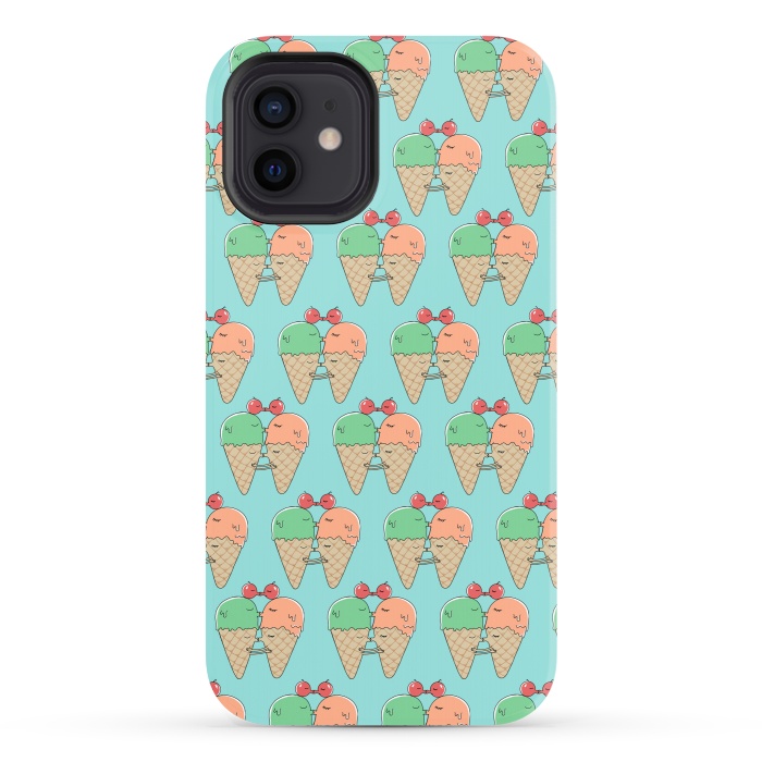 iPhone 12 StrongFit Sweet Kiss Pattern by Coffee Man