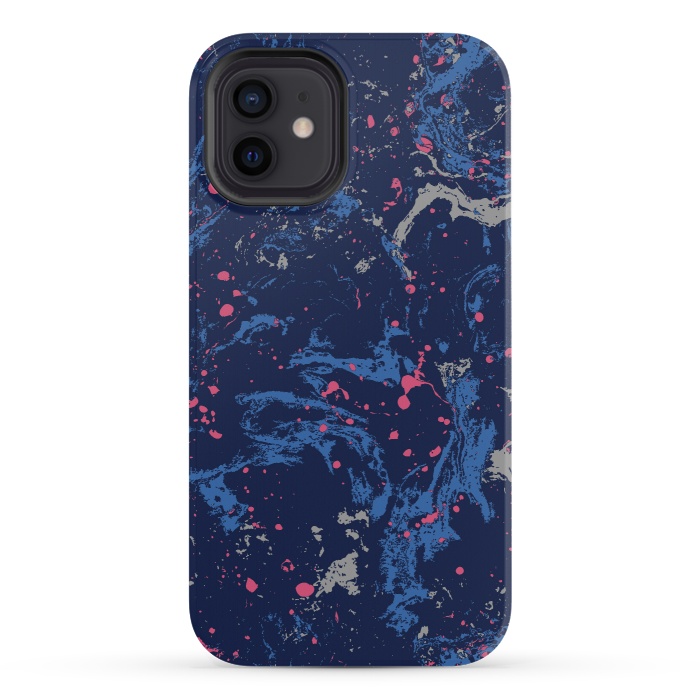 iPhone 12 mini StrongFit Marble Blue by Susanna Nousiainen