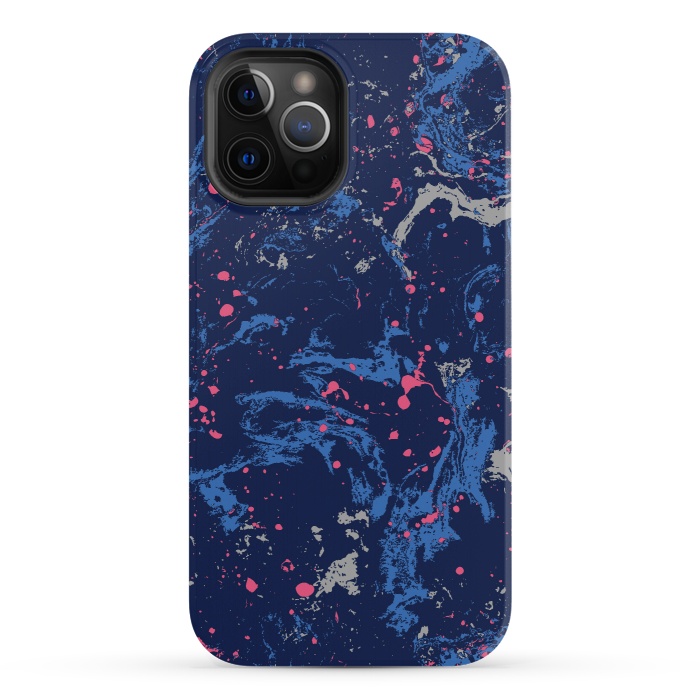 iPhone 12 Pro StrongFit Marble Blue by Susanna Nousiainen