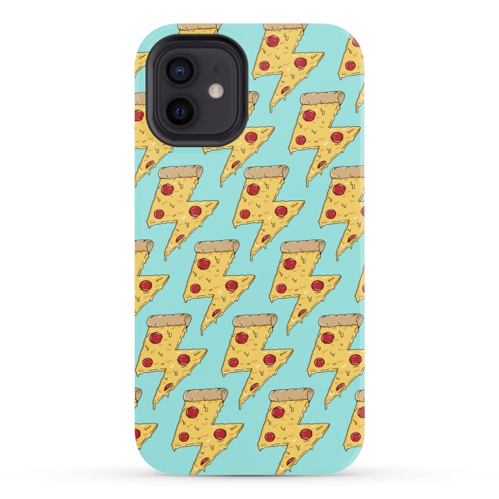 iPhone 12 StrongFit Pizza Power Pattern Green by Coffee Man