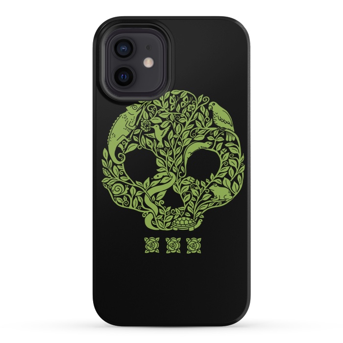 iPhone 12 mini StrongFit Green Skull by Coffee Man