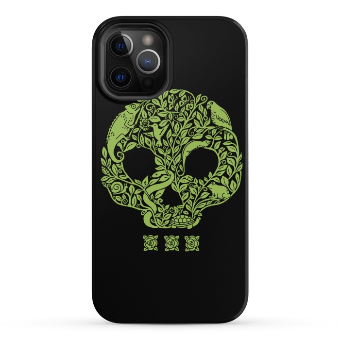 iPhone 12 Pro StrongFit Green Skull by Coffee Man