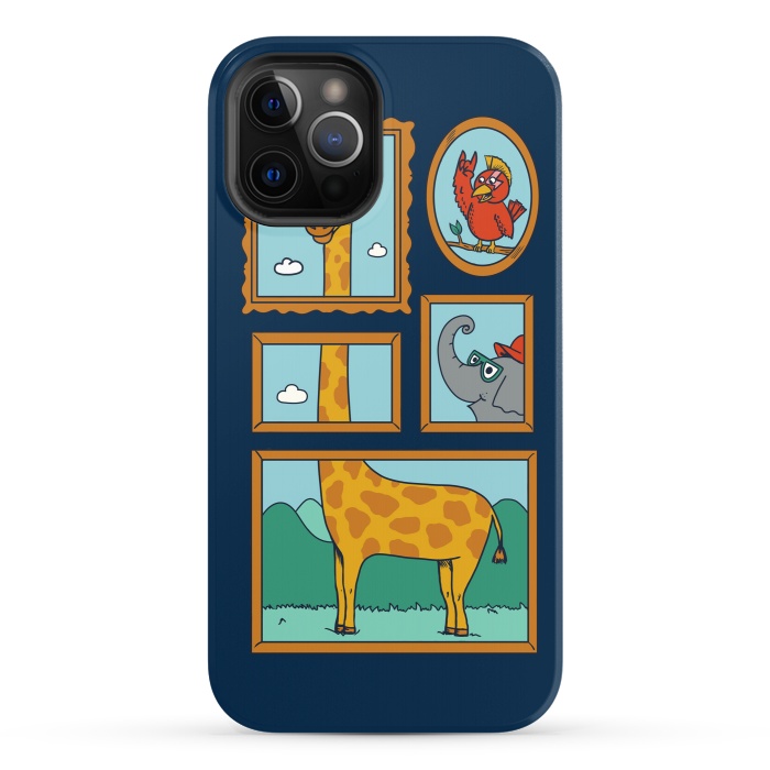 iPhone 12 Pro StrongFit Portrait of Animals Blue by Coffee Man
