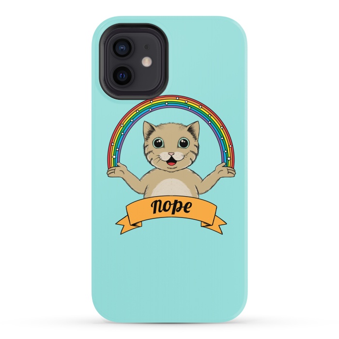 iPhone 12 StrongFit Cat Nope by Coffee Man
