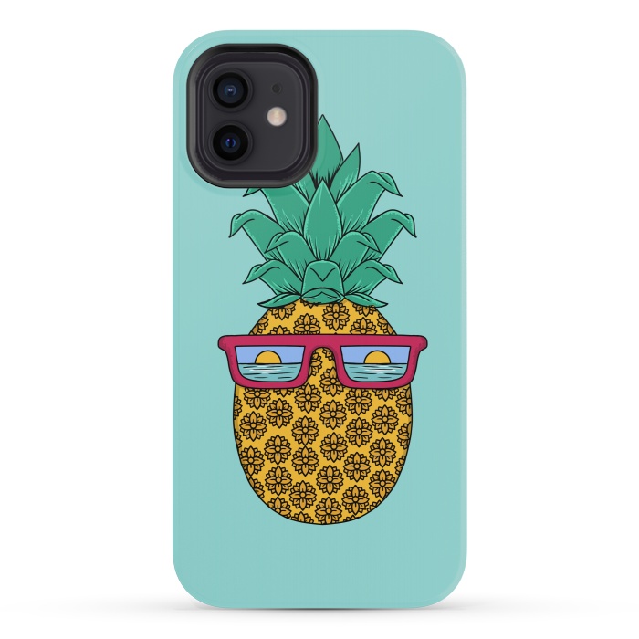 iPhone 12 mini StrongFit Floral Pineapple by Coffee Man