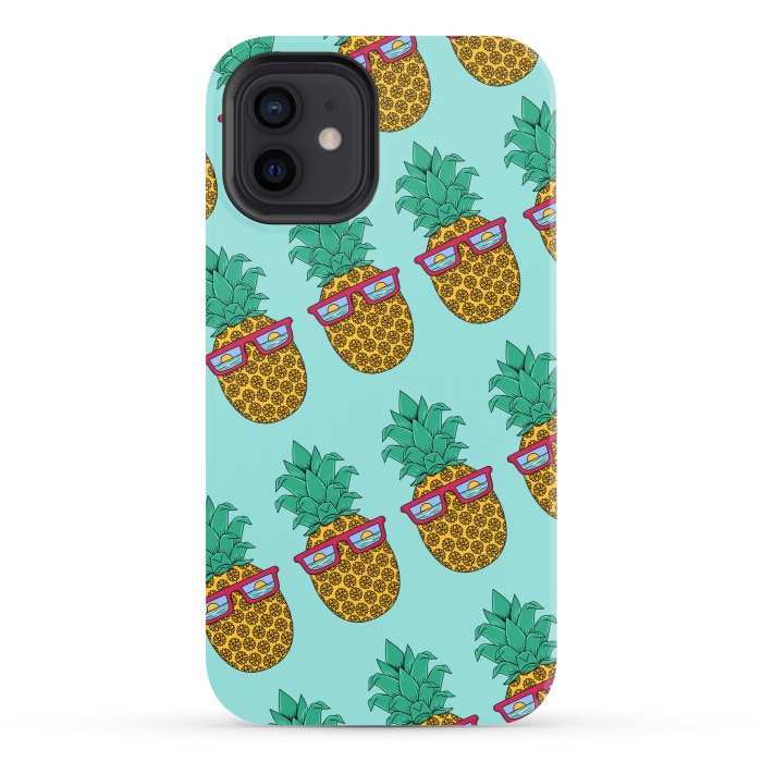 iPhone 12 StrongFit Floral Pineapple pattern by Coffee Man
