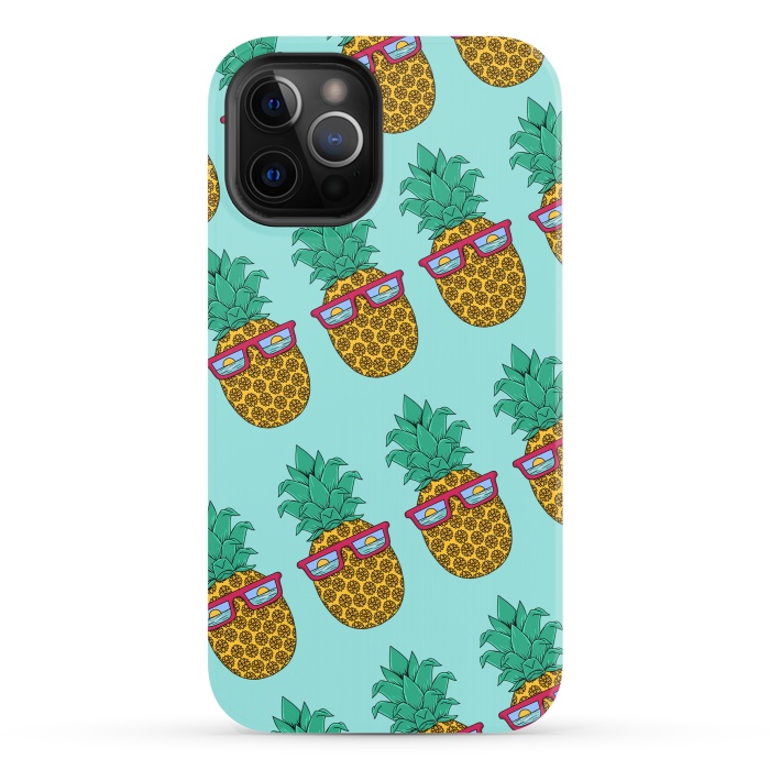 iPhone 12 Pro StrongFit Floral Pineapple pattern by Coffee Man