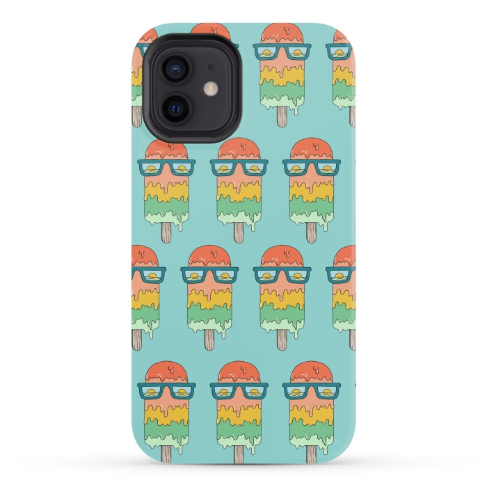 iPhone 12 mini StrongFit Hot Ice Cream pattern green by Coffee Man