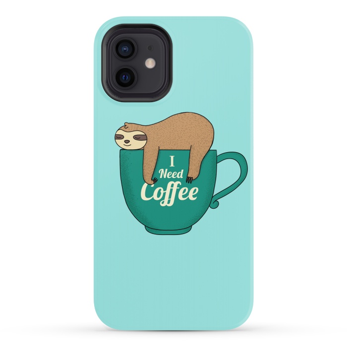 iPhone 12 StrongFit I need Coffee green by Coffee Man