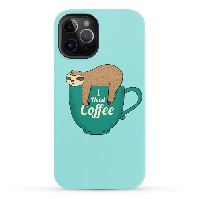 iPhone 12 Pro StrongFit I need Coffee green by Coffee Man