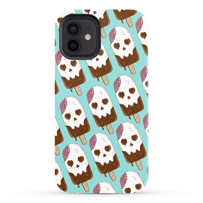 iPhone 12 StrongFit Skull Ice Cream Pattern by Coffee Man