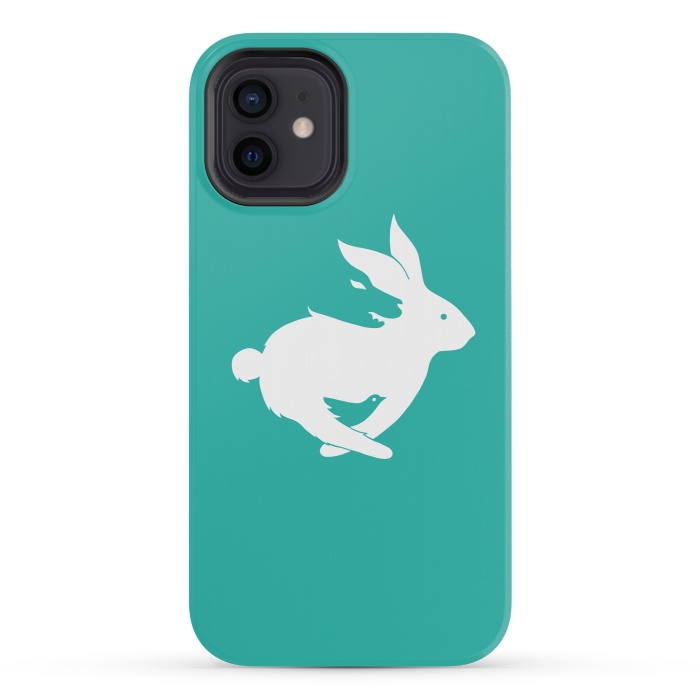 iPhone 12 mini StrongFit Run Rabbit Green by Coffee Man