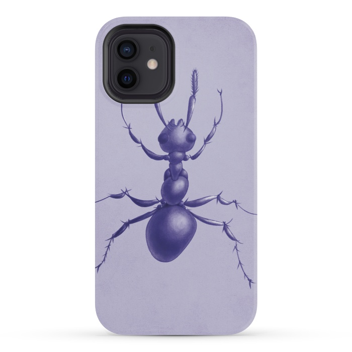 iPhone 12 mini StrongFit Purple ant drawing by Boriana Giormova