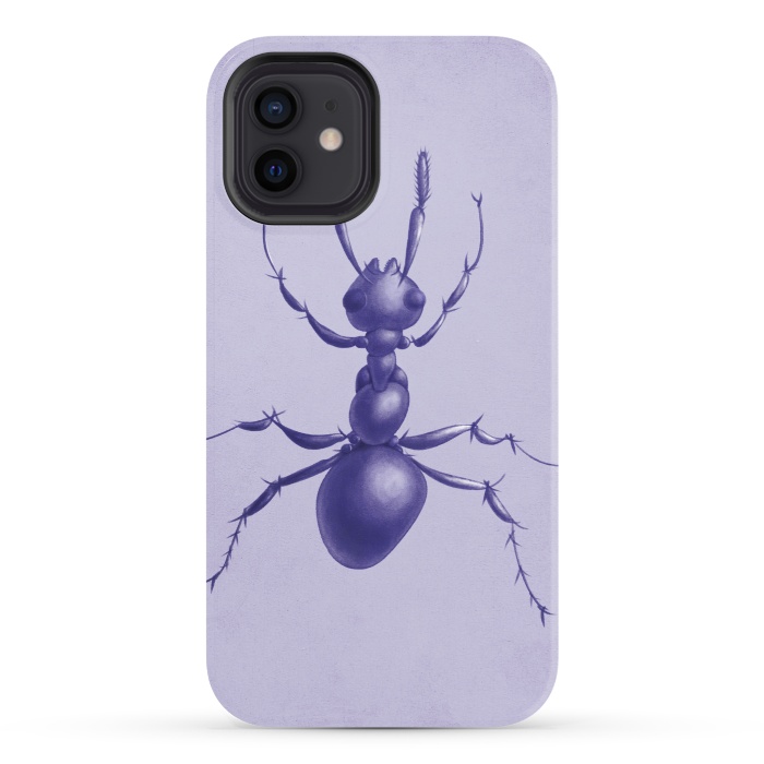 iPhone 12 StrongFit Purple ant drawing by Boriana Giormova