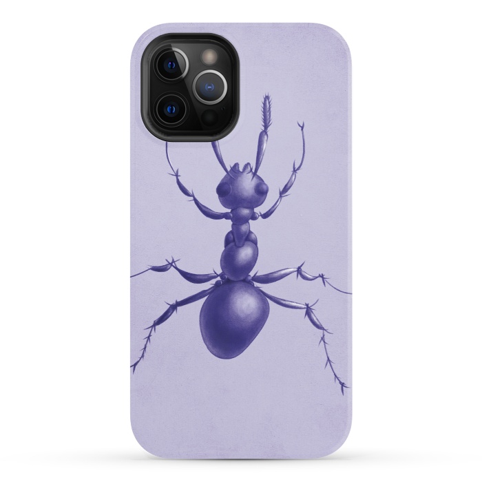 iPhone 12 Pro StrongFit Purple ant drawing by Boriana Giormova