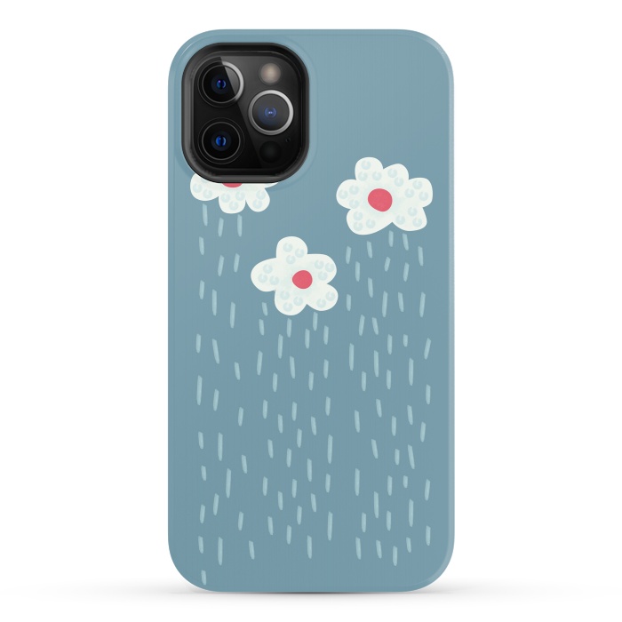iPhone 12 Pro StrongFit Beautiful Decorative Flowery Rain Clouds by Boriana Giormova