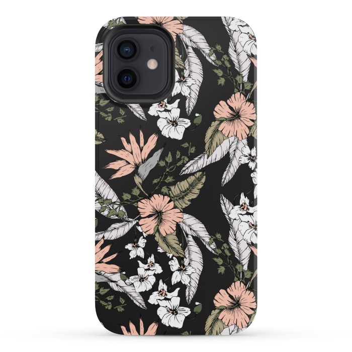 iPhone 12 mini StrongFit Exotic flowering dark by Mmartabc
