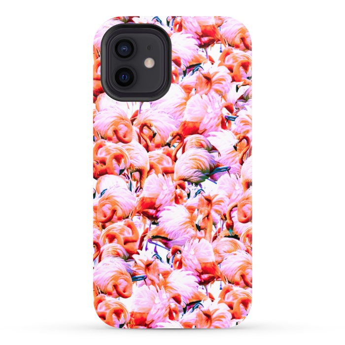 iPhone 12 StrongFit Dream of pink flamingos by Mmartabc
