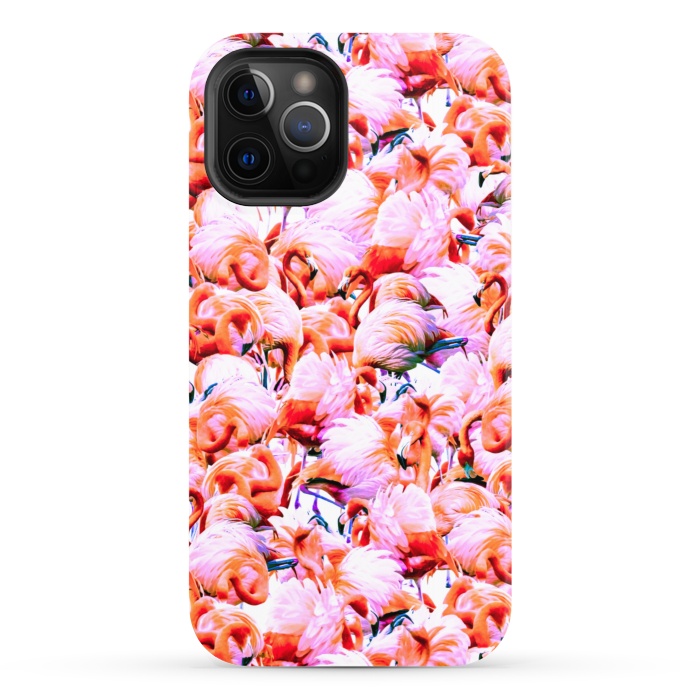 iPhone 12 Pro StrongFit Dream of pink flamingos by Mmartabc