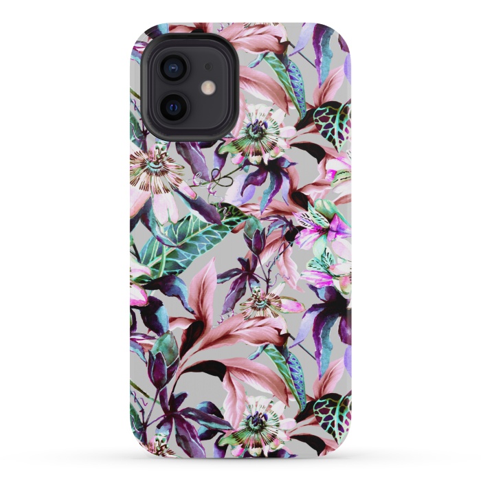 iPhone 12 mini StrongFit Violet botanical paradise by Mmartabc