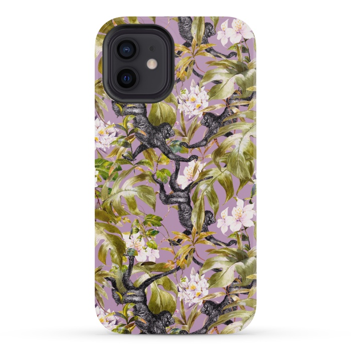 iPhone 12 mini StrongFit Monkeys in the flowery jungle II by Mmartabc