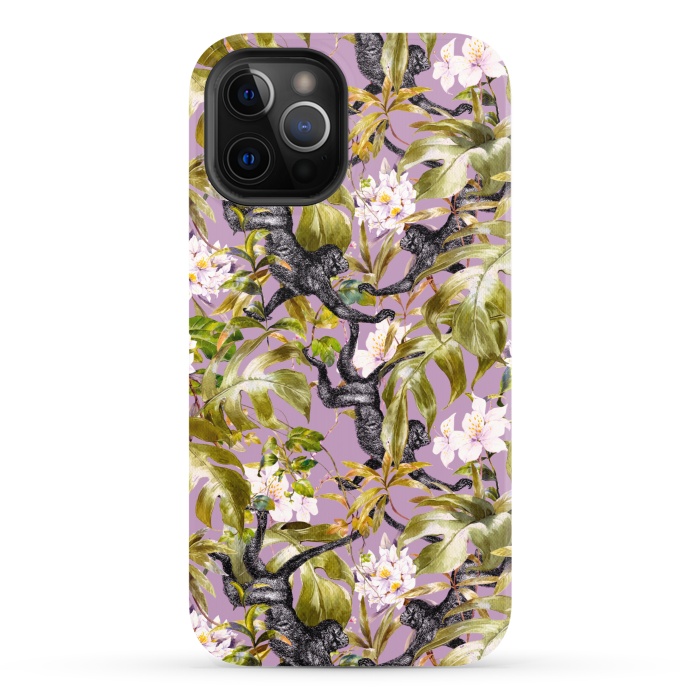 iPhone 12 Pro StrongFit Monkeys in the flowery jungle II by Mmartabc