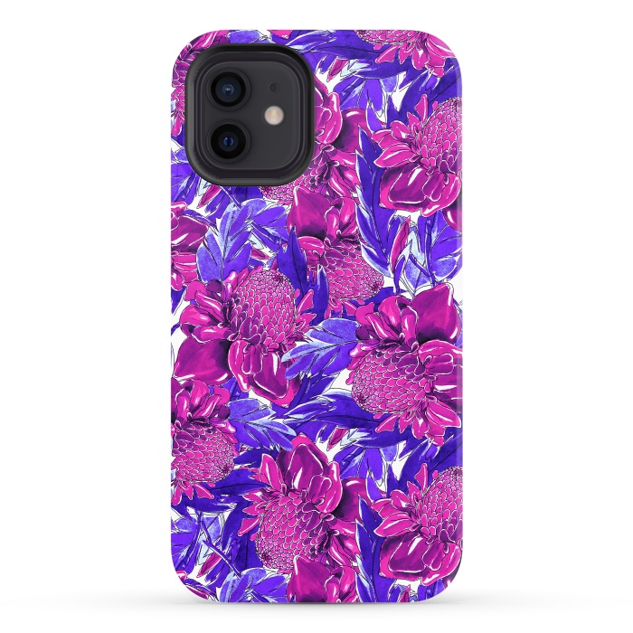 iPhone 12 StrongFit Ultra violet proteas meadow by Mmartabc