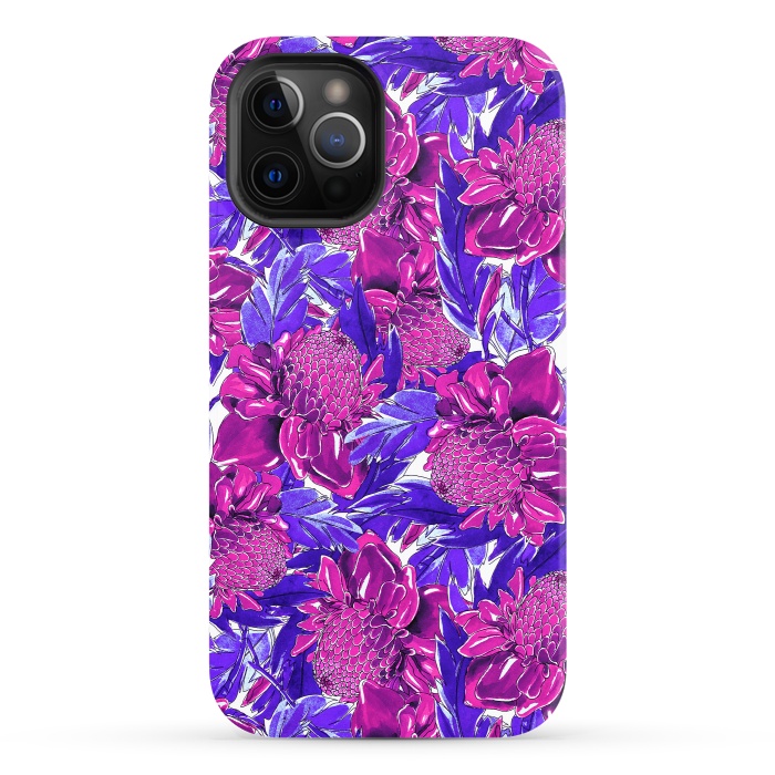 iPhone 12 Pro StrongFit Ultra violet proteas meadow by Mmartabc