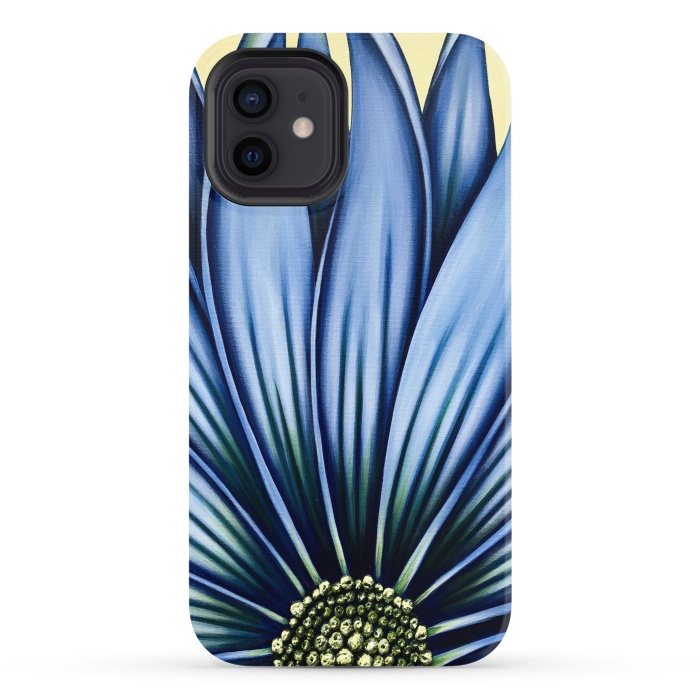 iPhone 12 StrongFit Blue Daisy by Denise Cassidy Wood