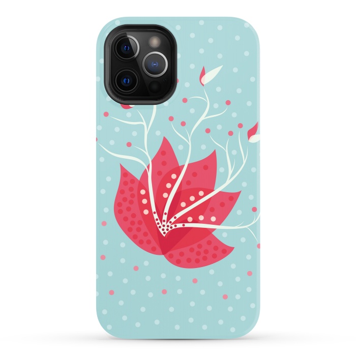 iPhone 12 Pro StrongFit Exotic Pink Winter Flower by Boriana Giormova