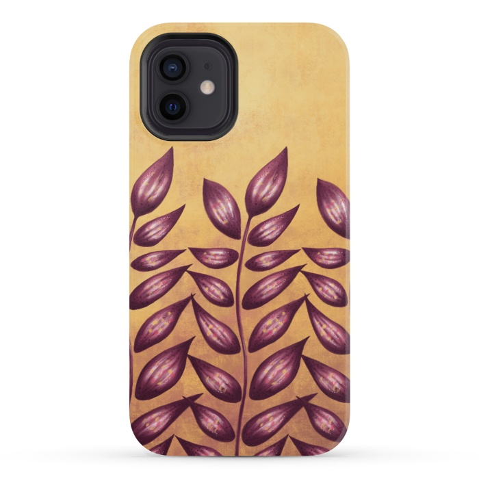 iPhone 12 mini StrongFit Abstract Plant With Purple Leaves by Boriana Giormova