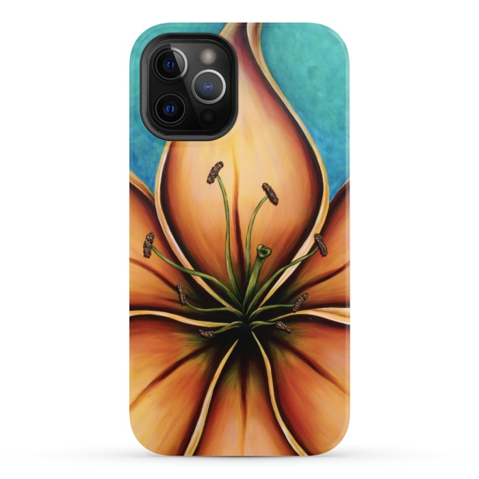 iPhone 12 Pro StrongFit Fire Lily  by Denise Cassidy Wood