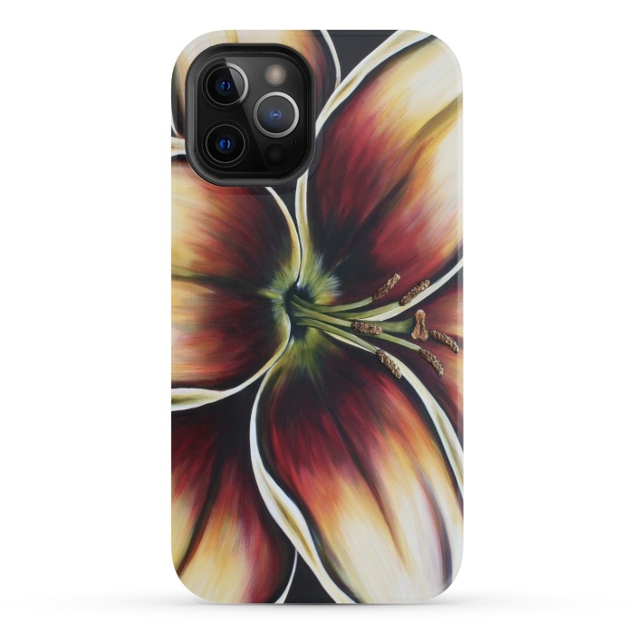 iPhone 12 Pro StrongFit Sunset Lily by Denise Cassidy Wood