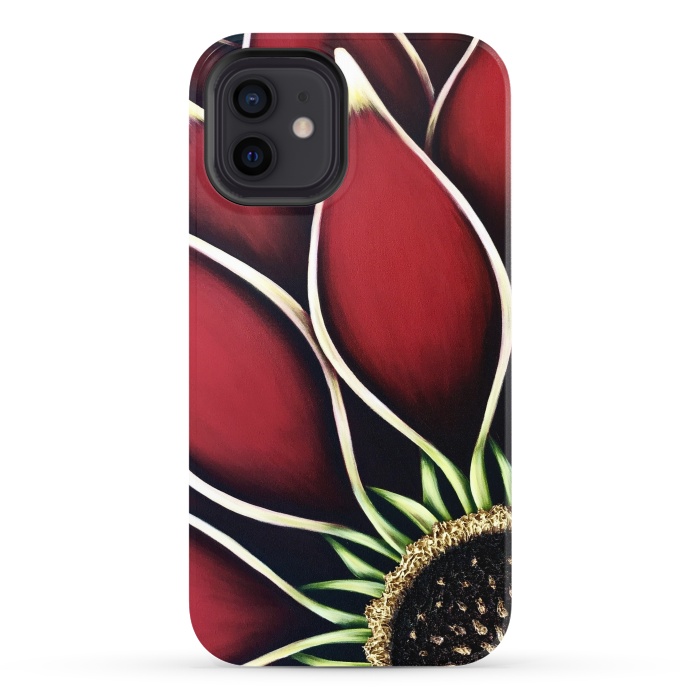 iPhone 12 StrongFit Red Dahlia by Denise Cassidy Wood