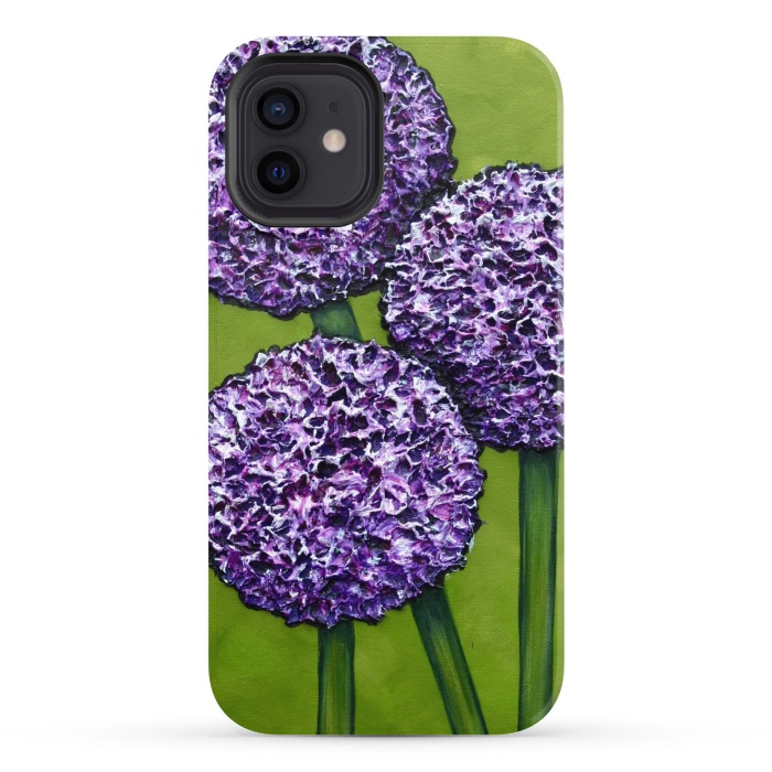 iPhone 12 StrongFit Purple Allium by Denise Cassidy Wood