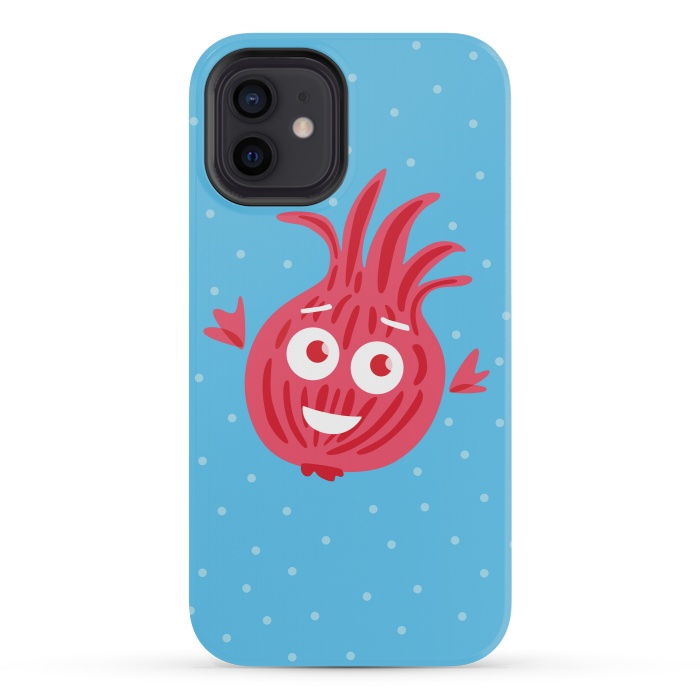 iPhone 12 mini StrongFit Cute Red Onion Character by Boriana Giormova