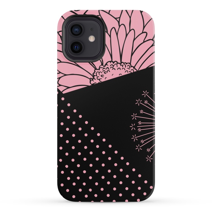 iPhone 12 mini StrongFit pink floral pattern by MALLIKA