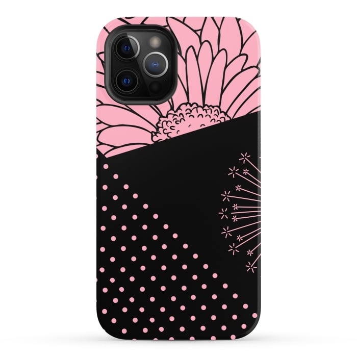 iPhone 12 Pro StrongFit pink floral pattern by MALLIKA
