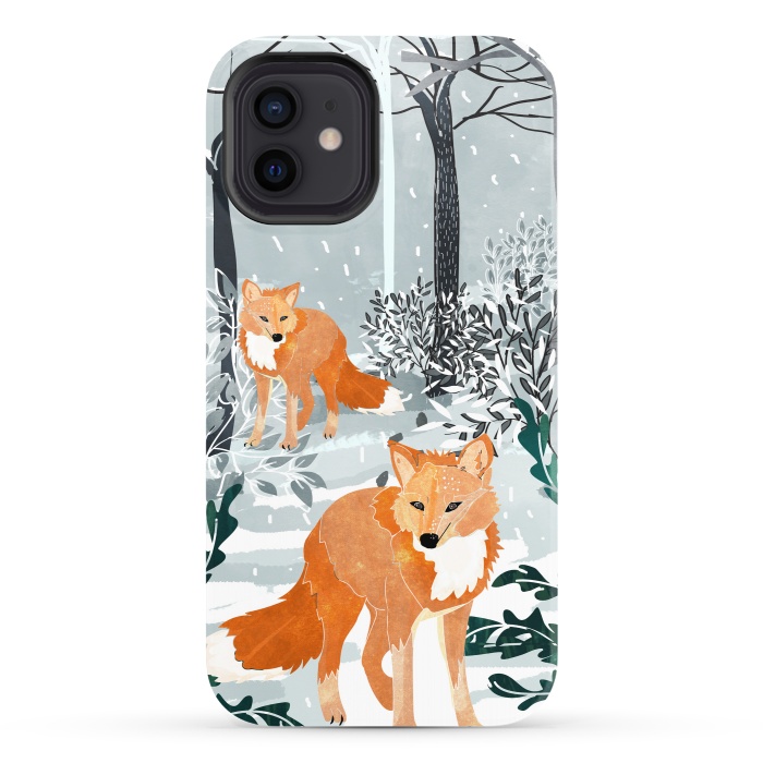 iPhone 12 StrongFit Fox Snow Walk by Uma Prabhakar Gokhale