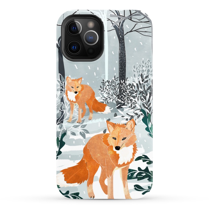 iPhone 12 Pro StrongFit Fox Snow Walk by Uma Prabhakar Gokhale