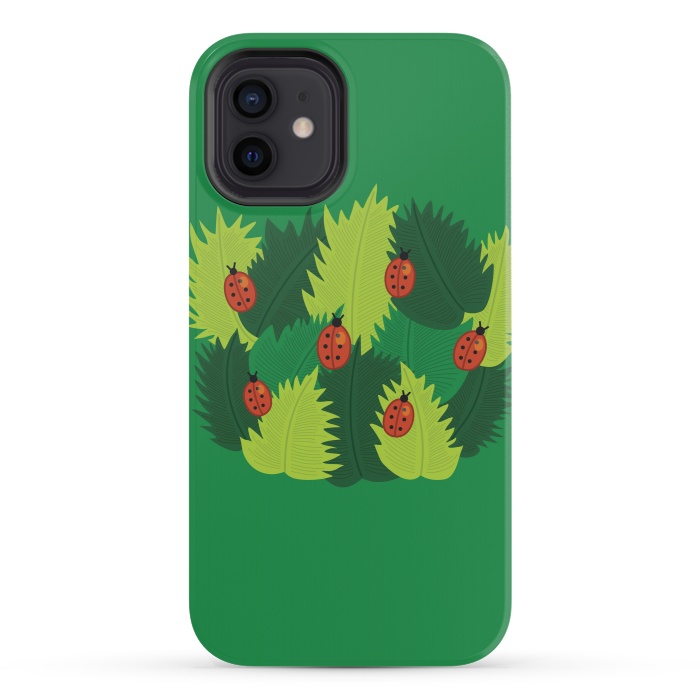 iPhone 12 mini StrongFit Green Leaves And Ladybugs In Spring by Boriana Giormova