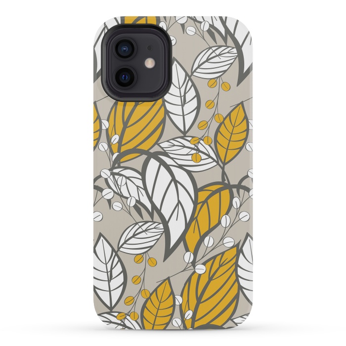 iPhone 12 mini StrongFit Romantic Floral Beige by Jelena Obradovic