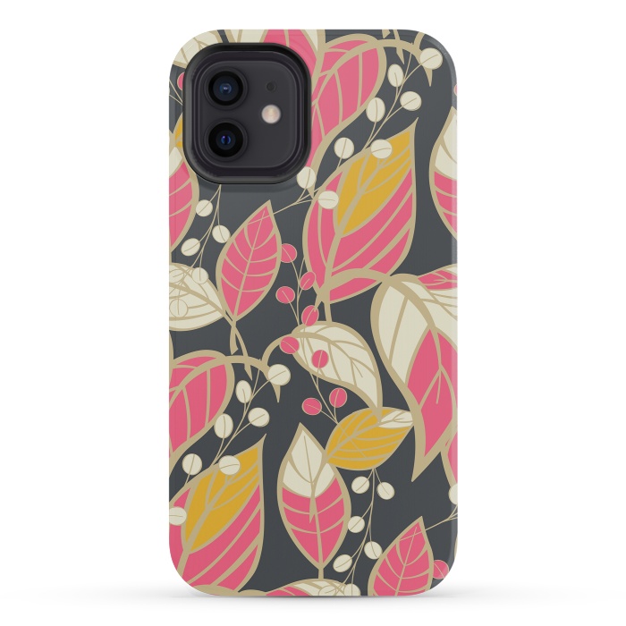 iPhone 12 mini StrongFit Romantic Floral Dark by Jelena Obradovic