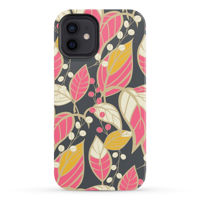 iPhone 12 StrongFit Romantic Floral Dark by Jelena Obradovic