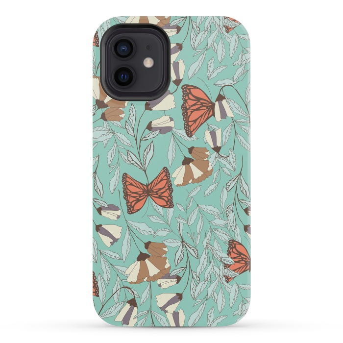 iPhone 12 mini StrongFit Romantic Butterflies Blue by Jelena Obradovic