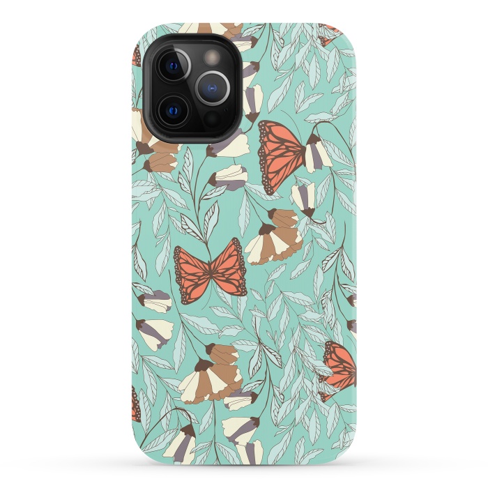 iPhone 12 Pro StrongFit Romantic Butterflies Blue by Jelena Obradovic
